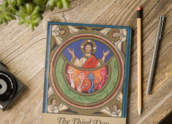 Journal Mockup with Mushroom Jesus