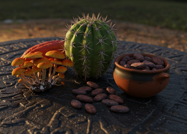 Rendering of Entheogenic Plants and Fungi